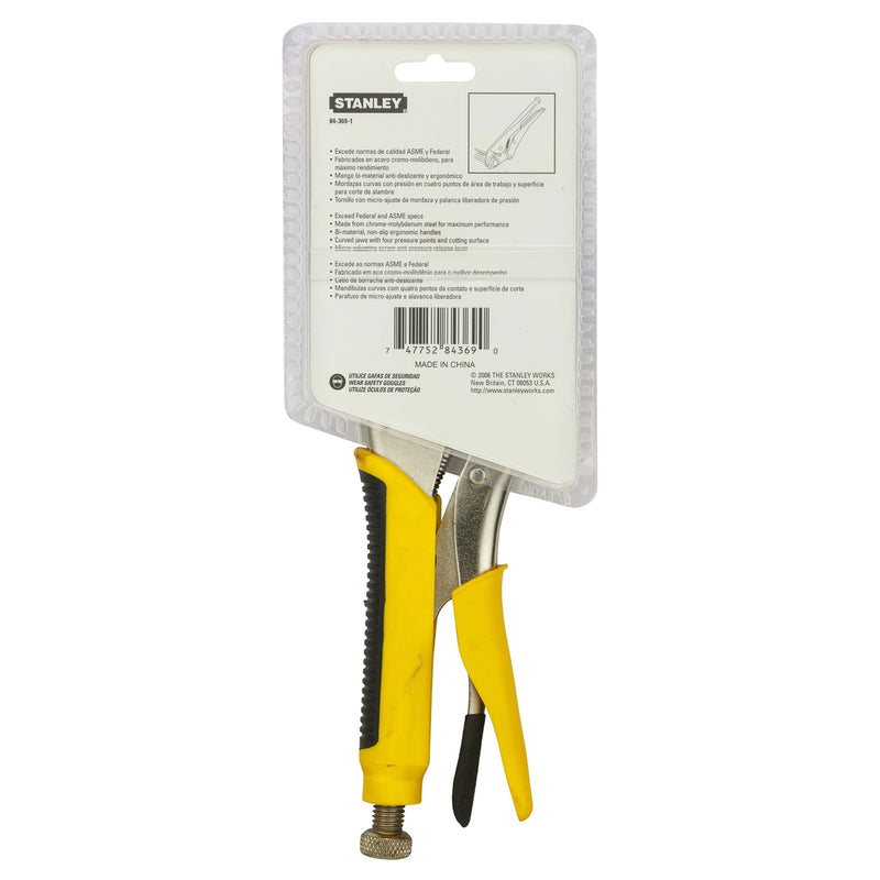 Kìm bấm chết hàm cong, tay cầm bọc cao su chống trượt Stanley 84-369-1-S chiều dài 254mm