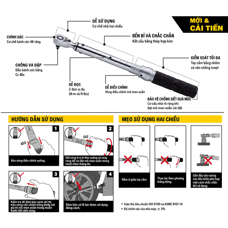Cần siết lực tự động cốt 3/4 inch Stanley STMT73592-8 dải lực từ 150Nm - 750Nm