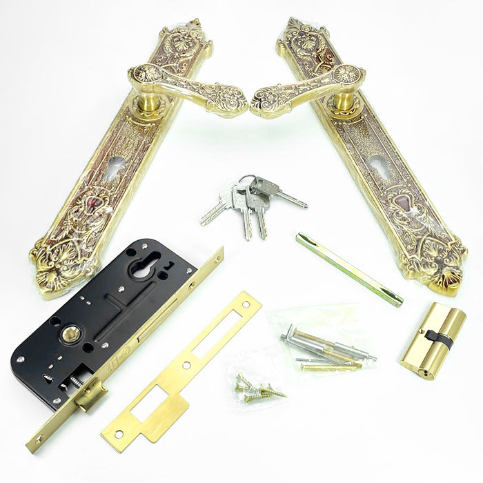 Ổ khóa tay gạt Việt Tiệp 04296 chất liệu bằng đồng với ổ 2 đầu