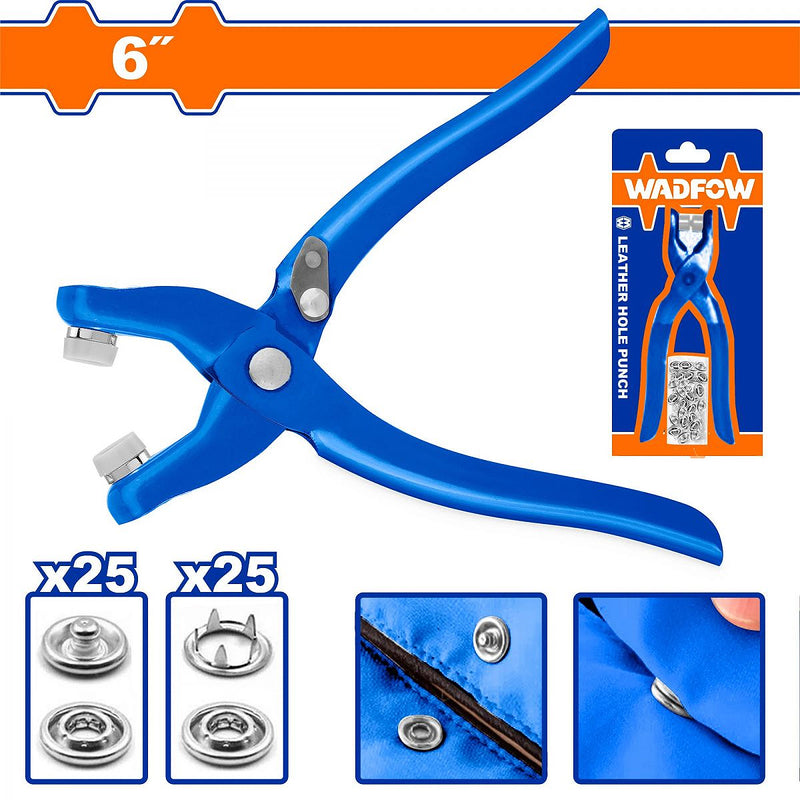 Bộ kìm bấm khuy áo 101 chi tiết Wadfow WLH4601, kích thước 150mm (6 inch)