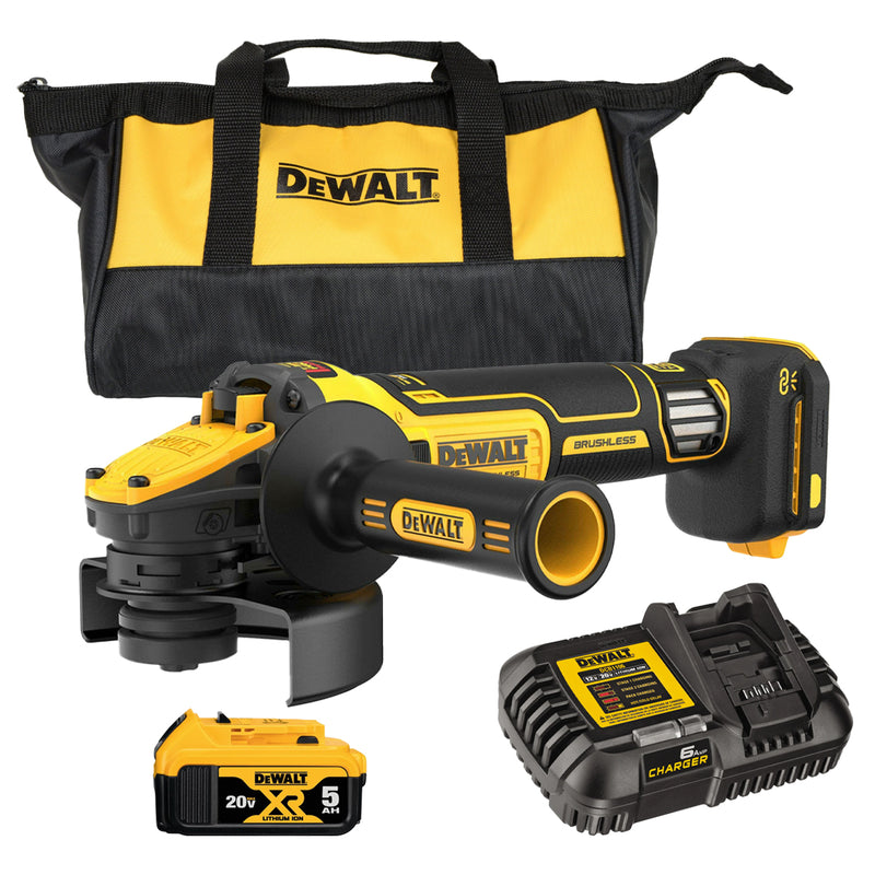Máy mài góc Dewalt DCG409V, dùng Pin FLEXVOLT 20V/60VMax, đường kính lưỡi 100mm, công tắc trượt