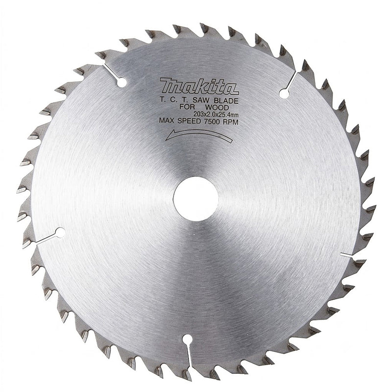 Lưỡi cưa gỗ TCT Makita A-82498 đường kính 203mm, 40 răng kiểu ATAF, lỗ cốt 25,4mm