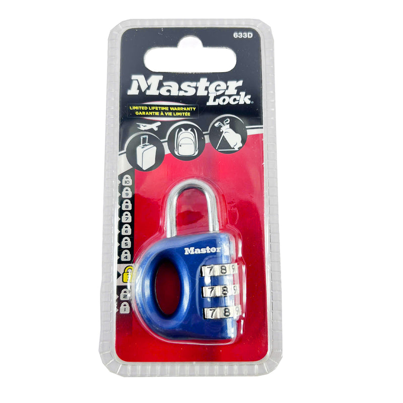 Ổ khóa số mini Master Lock 633EURD, thân khóa bằng kẽm được phủ sơn 32mm, 3 cọc số