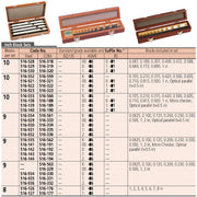 Bộ căn mẫu Mitutoyo hệ Inch 9 chi tiết, kính phẳng, khung kẹp. Kiểm tra sai số panme, độ phẳng, độ song song. Chuẩn xác, bền bỉ.