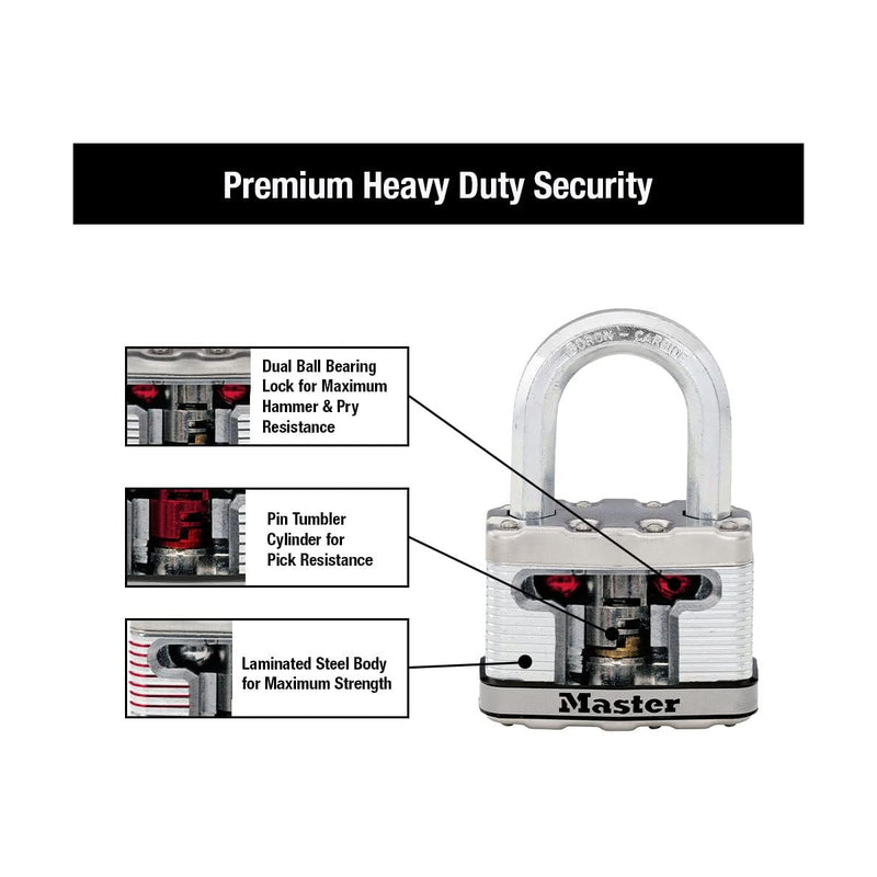 Ổ khóa treo Master Lock M15XDLF cao cấp, thân khóa bằng thép lá 64mm