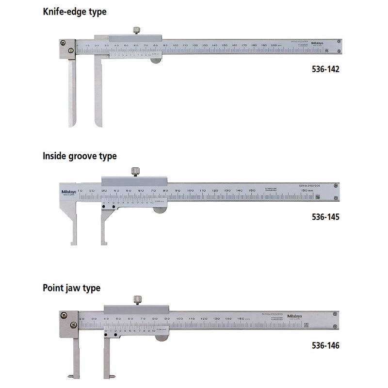 Thước kẹp cơ Mitutoyo Series 536, Inside Vernier Caliper - Point Jaw type, Chuyên đo lòng trong, hàm có mũi nhọn