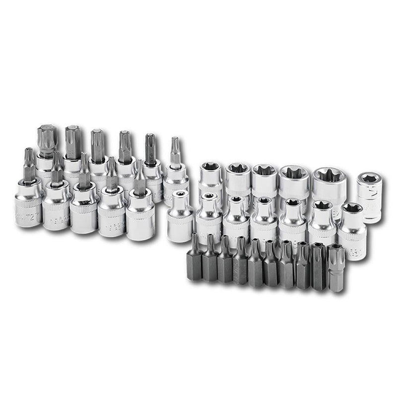 Bộ đầu tuýp và mũi vít sao gắn đầu siết bu lông cốt 3/8 inch, 34 chi tiết Workpro WP202595