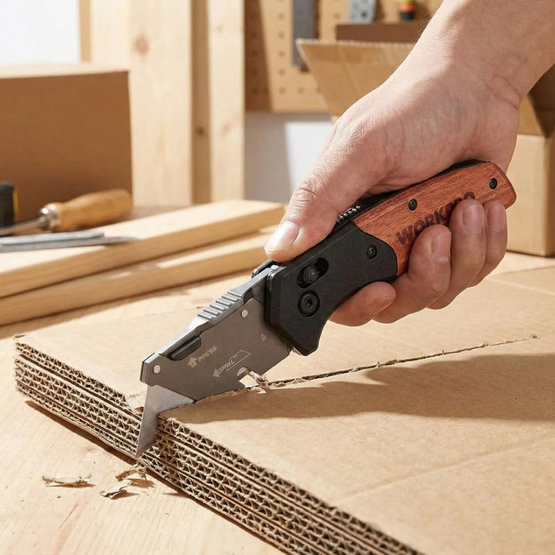 Dao gấp đa năng, lưỡi thép SK5 Workpro WP211035