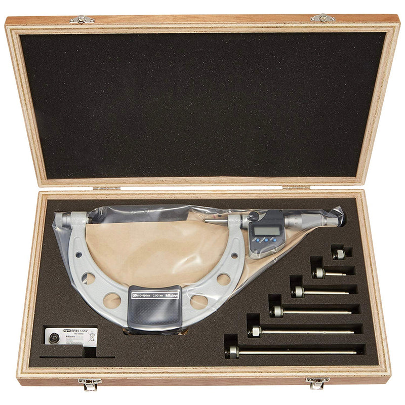 Panme điện tử Mitutoyo Series 340 - Interchangeable Anvils. Thay đầu đo và mở rộng dãi đo, Có cổng SPC xuất dữ liệu