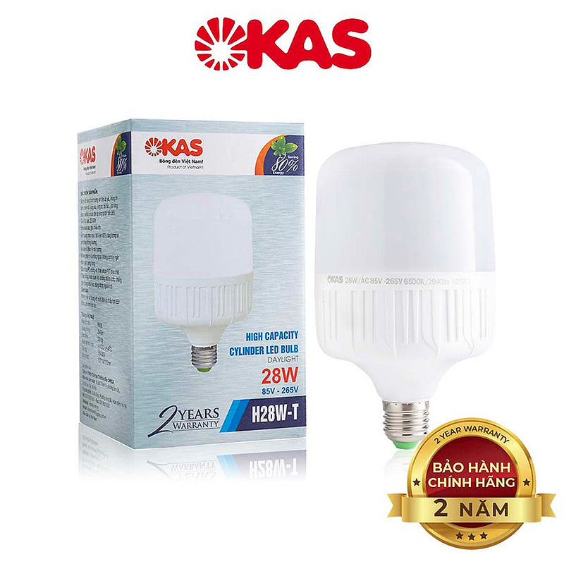 Bóng LED Tròn SOPOKA Mã H 28W ánh sáng trắng, đuôi E27, hoạt động 85V-265V, chống nước, bảo hành 2 năm.