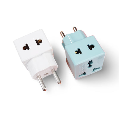 Đầu chia phích cắm 2 cổng SOPOKA P15 trắng và P15X xanh, nhỏ gọn, chuyển đổi 1 ra 2 ổ cắm, tiện lợi cho du lịch và gia đình.