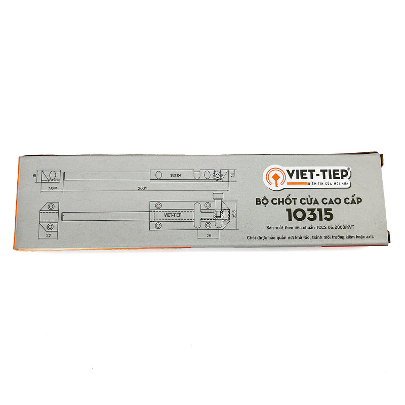 Chốt cửa Inox Việt Tiệp chiều dài từ 200mm - 600mm