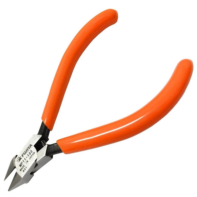 Kìm cắt mini, có lò xo trợ lực, lưỡi cong nhọn Fujiya MP11-100 kích thước 100mm
