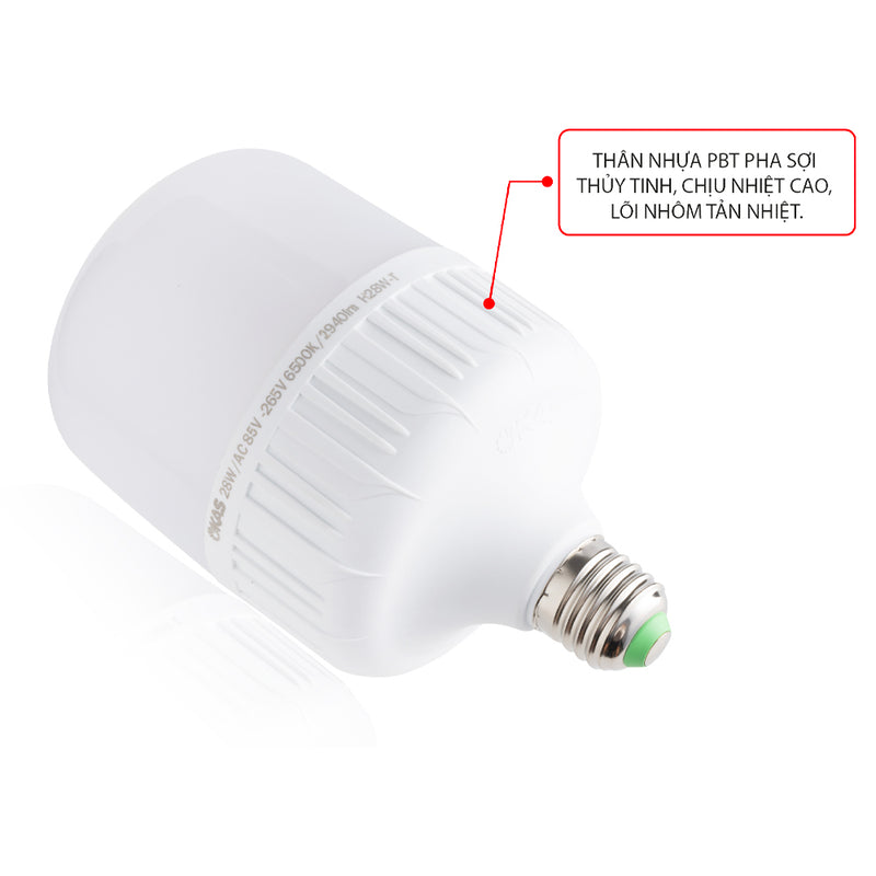 Bóng LED Tròn SOPOKA Mã H 18W/28W, hoạt động ổn định điện áp yếu (85V-265V), chống nước, đuôi E27, ánh sáng trắng/vàng ấm