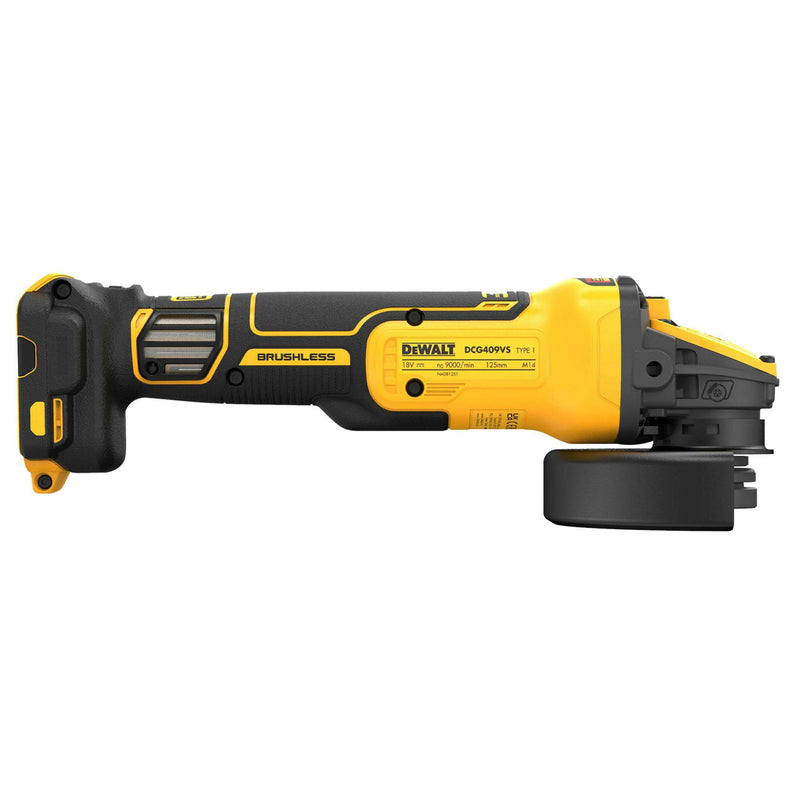 Máy mài góc Dewalt DCG409V, dùng Pin FLEXVOLT 20V/60VMax, đường kính lưỡi 100mm, công tắc trượt