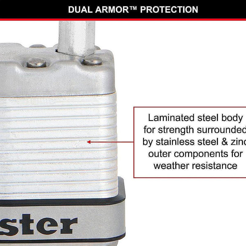 Ổ khóa treo Master Lock M15XDLF cao cấp, thân khóa bằng thép lá 64mm