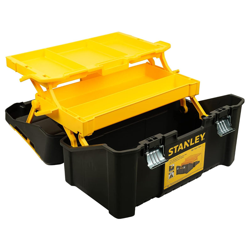 Hộp đựng dụng cụ 3 tầng 19 inch Stanley STST83397-1 thiết kế xòe cantilever 2 khay mở rộng và chốt khóa kim loại