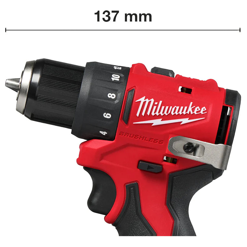 Máy khoan gỗ thép Milwaukee M12 BLDDRC dùng Pin 12V, đầu kẹp 10mm