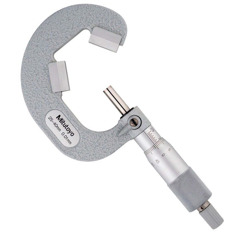 Panme Mitutoyo Series 114 - V Anvil Micrometers, đầu đo chữ V | Đo đường kính ngoài lưỡi cắt 3 cạnh (3 Flute cutting)