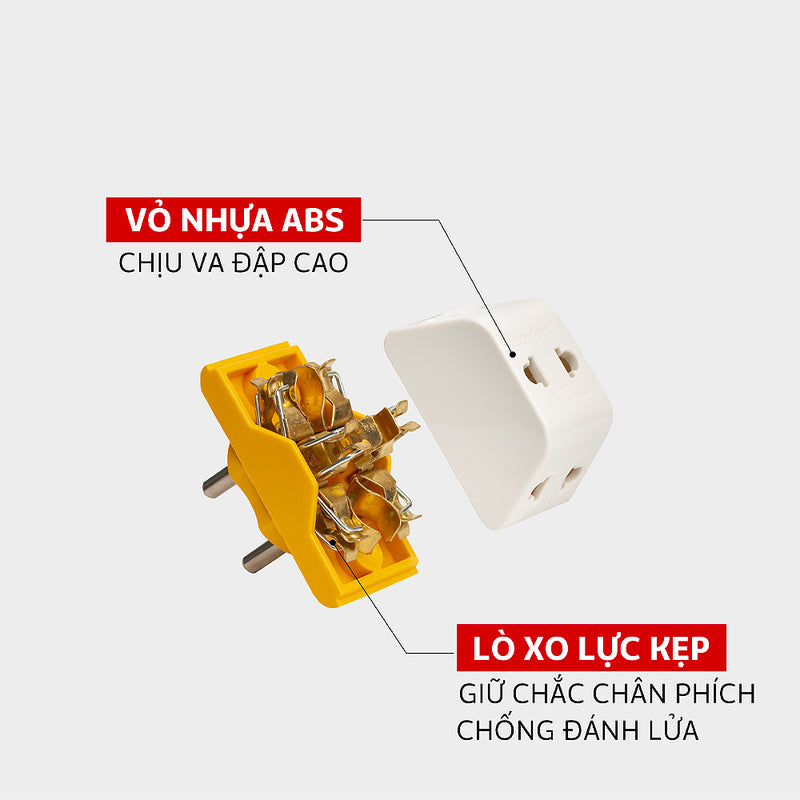Chi tiết chân cắm đồng và lỗ cắm đa năng trên đầu chia SOPOKA P11