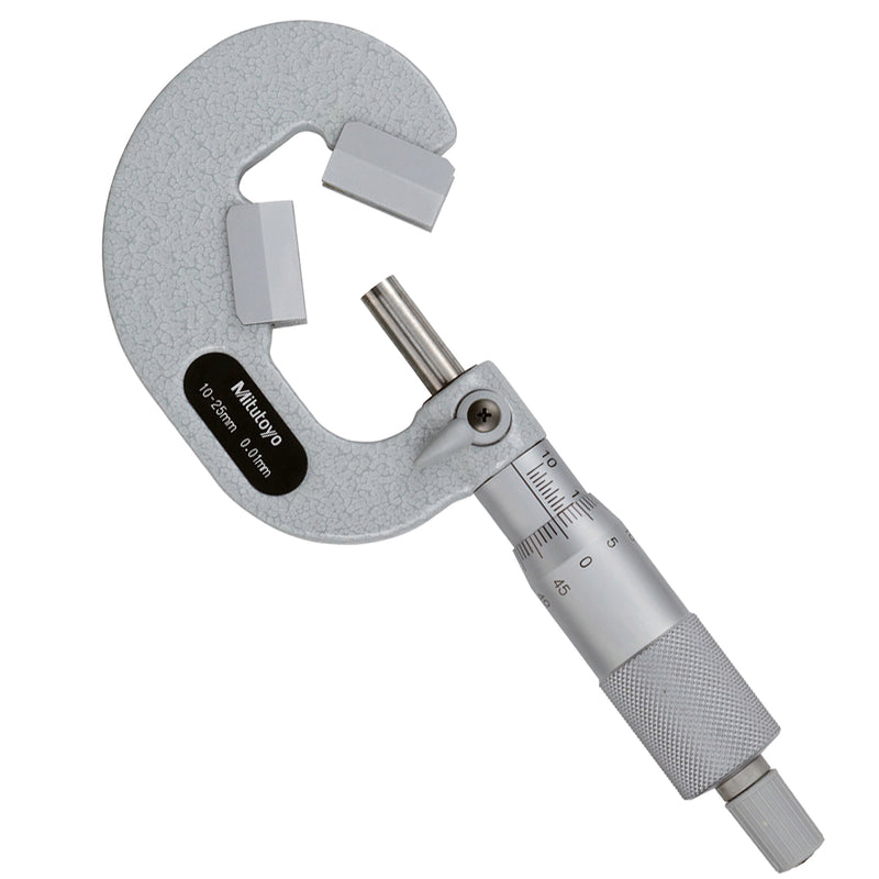 Panme Mitutoyo Series 114 - V Anvil Micrometers, đầu đo chữ V | Đo đường kính ngoài lưỡi cắt 3 cạnh (3 Flute cutting)