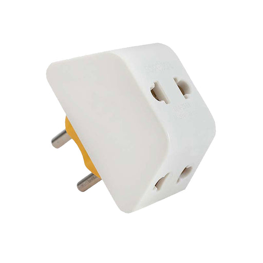 Đầu chia phích cắm 3 cổng SOPOKA P11 màu trắng, thiết kế đế thấp, chân tròn 4mm, nhựa chống cháy, tiện lợi cho mọi không gian