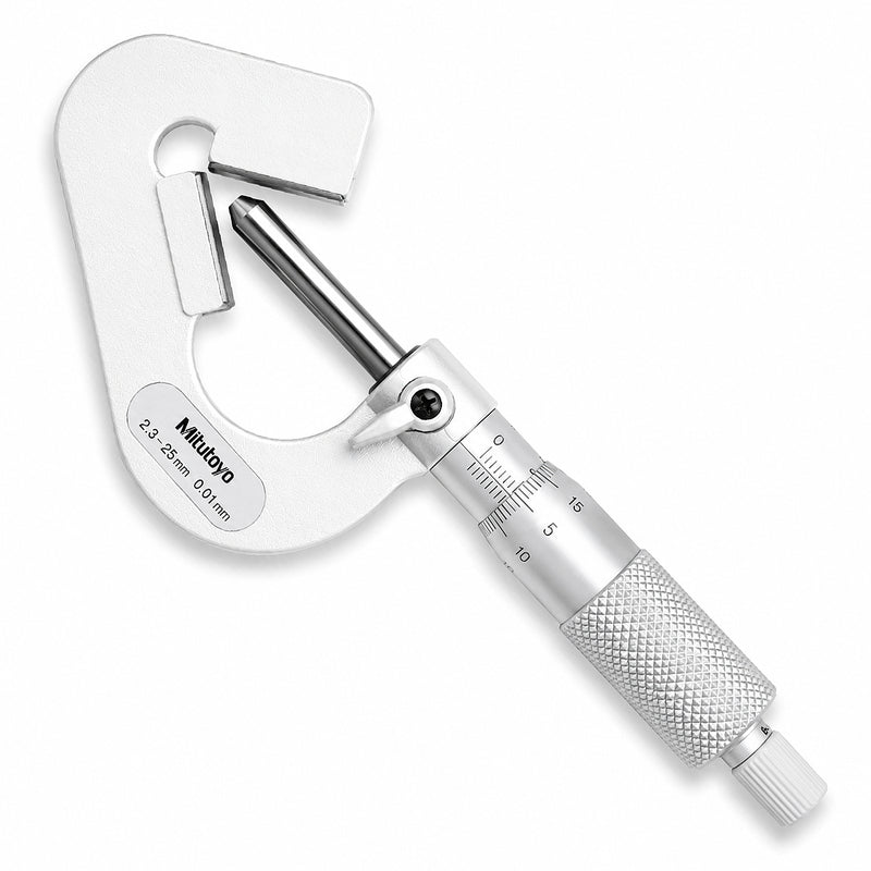 Panme Mitutoyo Series 114 - V Anvil Micrometers, đầu đo chữ V | Đo đường kính ngoài lưỡi cắt 3 cạnh (3 Flute cutting)