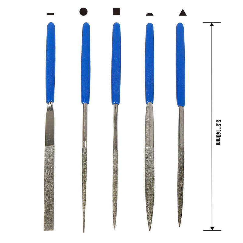 Bộ 5 cây dũa phủ bột kim cương 150mm Workpro WP251019