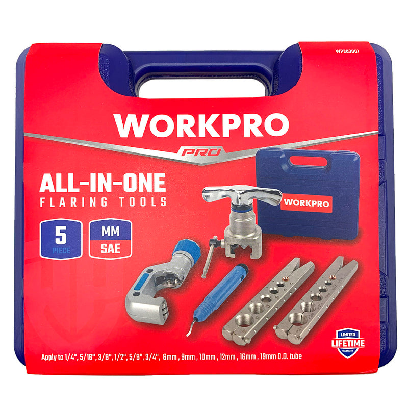 Bộ dụng cụ cắt và loe ống đồng (5 chi tiết) đựng trong vali nhựa Workpro WP303001