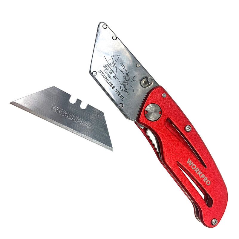 Dao gấp đa năng thân bằng nhôm thay lưỡi nhanh Workpro WP211003