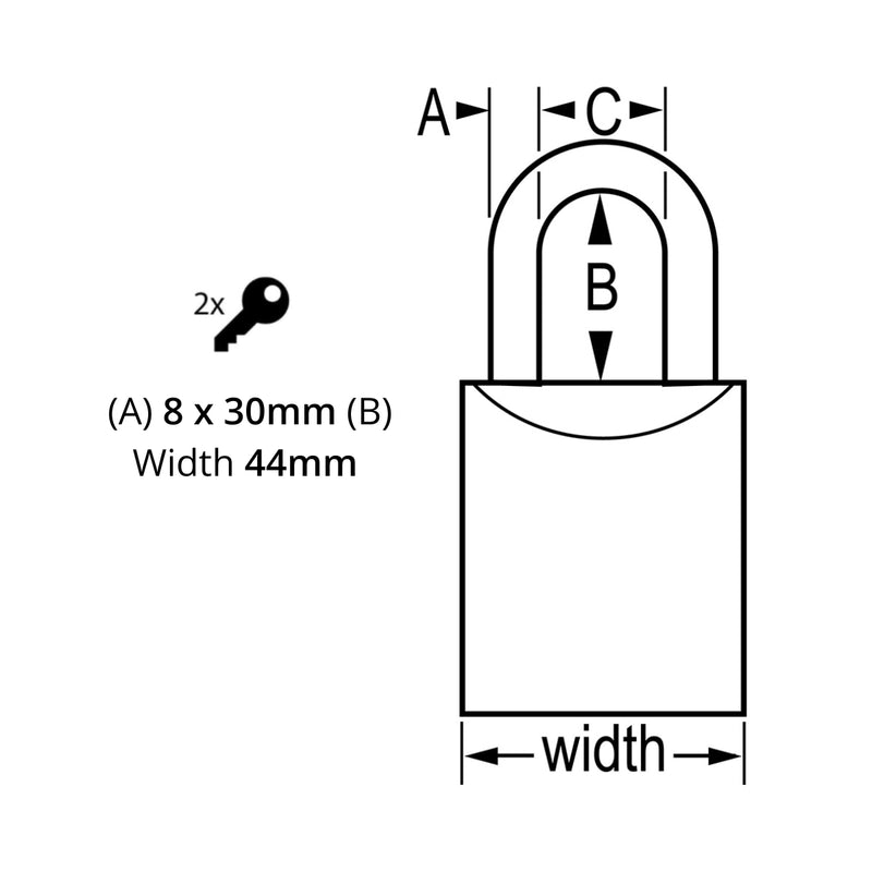 Ổ khóa treo Master Lock 6840 cao cấp, thân khóa bằng đồng thau nguyên khối 44mm
