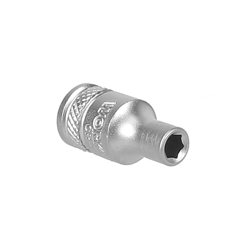 Đầu tuýp cốt 1/4 inch bằng thép CR-V, loại ngắn tiêu chuẩn, đầu lục giác 6 cạnh (4-14mm) Workpro