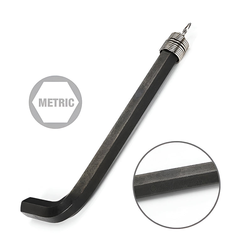 Bộ 10 cây lục giác đầu thẳng kiểu chữ L, loại ngắn, thép hợp kim CR-V đen Workpro WP222001