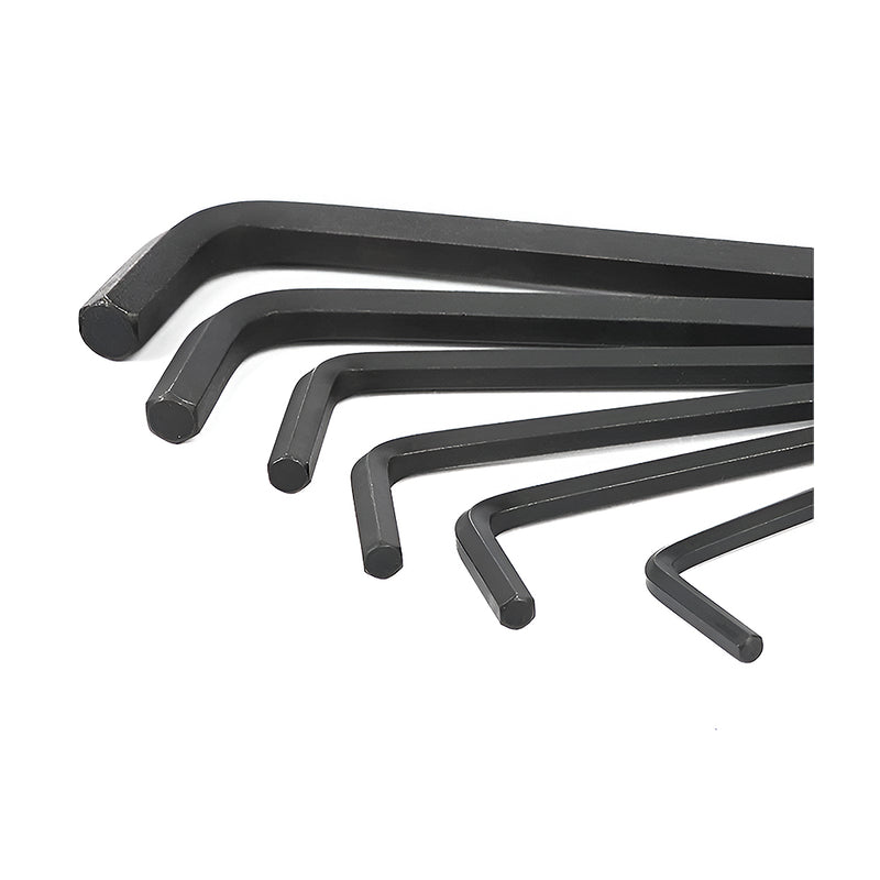 Bộ 10 cây lục giác đầu thẳng kiểu chữ L, loại ngắn, thép hợp kim CR-V đen Workpro WP222001