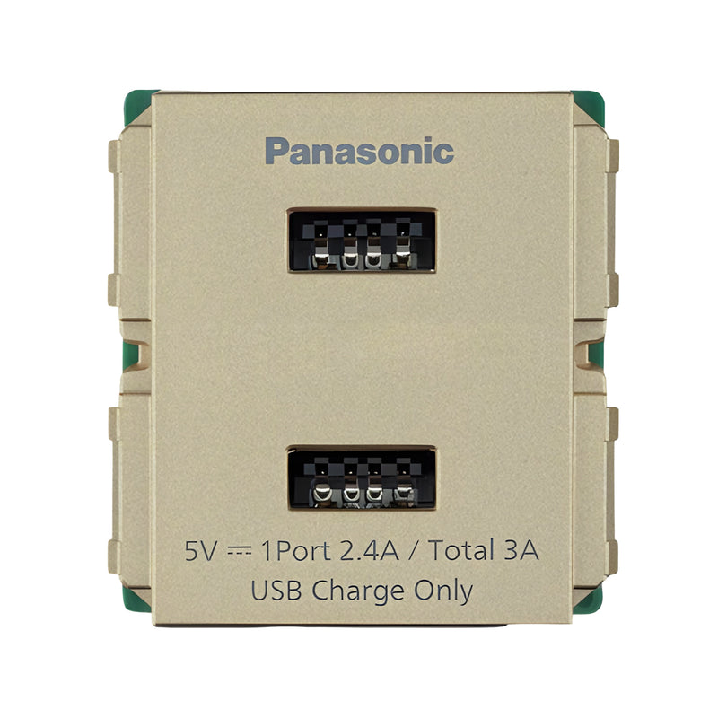 Ổ cắm sạc USB 2 cổng kim Panasonic Halumie WEF11821