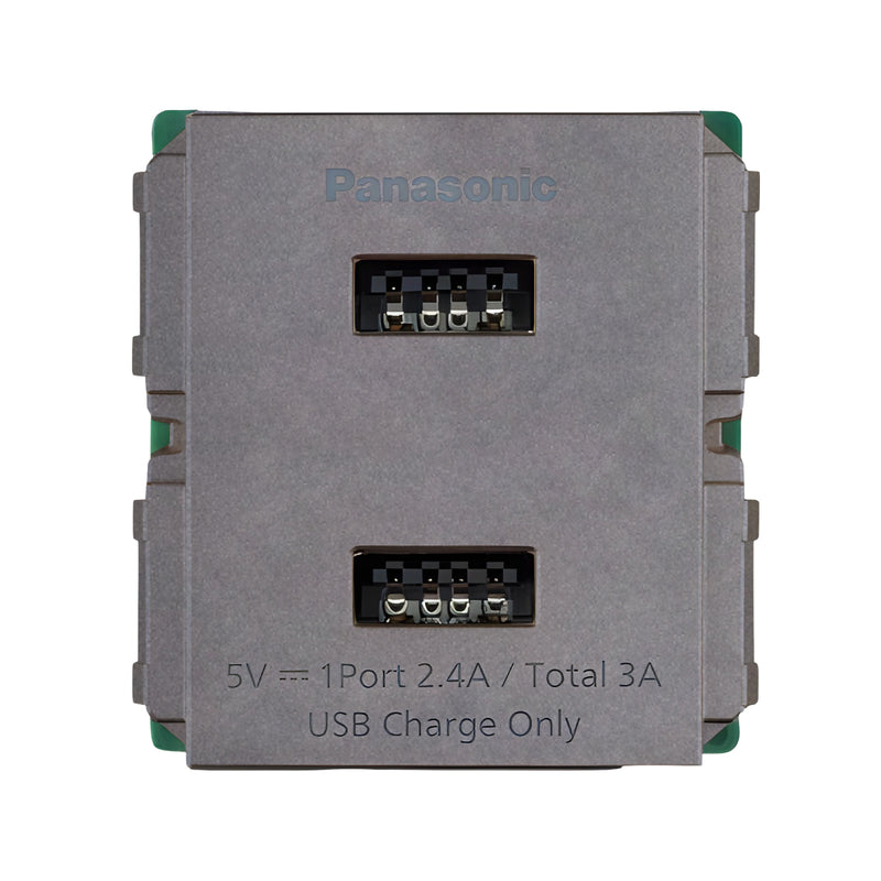 Ổ cắm sạc USB 2 cổng kim Panasonic Halumie WEF11821
