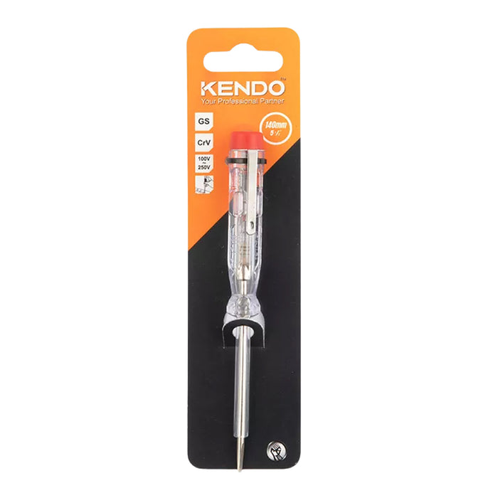 Bút thử điện Kendo 20904 kích thước 3.0mm x 140nmm. Tiêu chuẩn CE và TUV GS