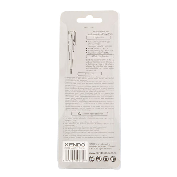 Bút thử điện tiếp xúc và không tiếp xúc Kendo 20242 kích thước 3.5mm x 135mm. Tiêu chuẩn CE