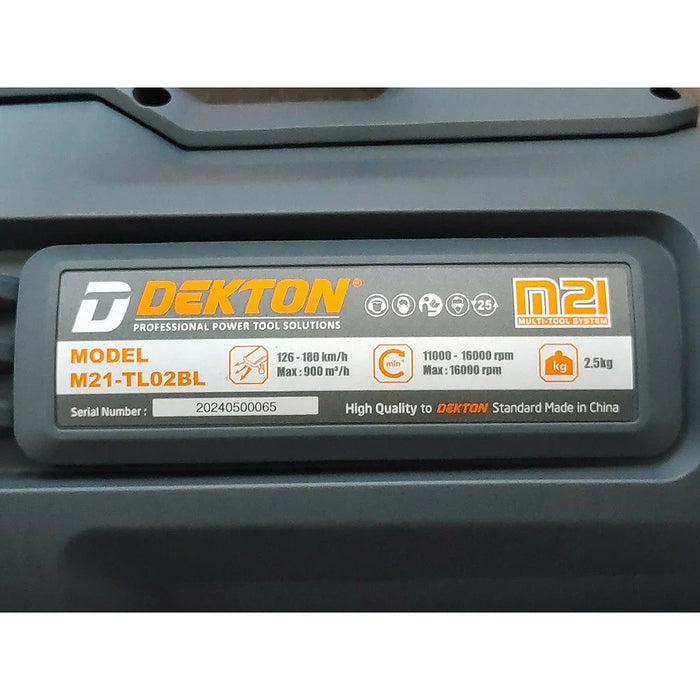 Máy thổi lá Dekton M21-TL02BL dùng pin 21V, lực gió tối đa 900m3/h (Chỉ có thân máy)