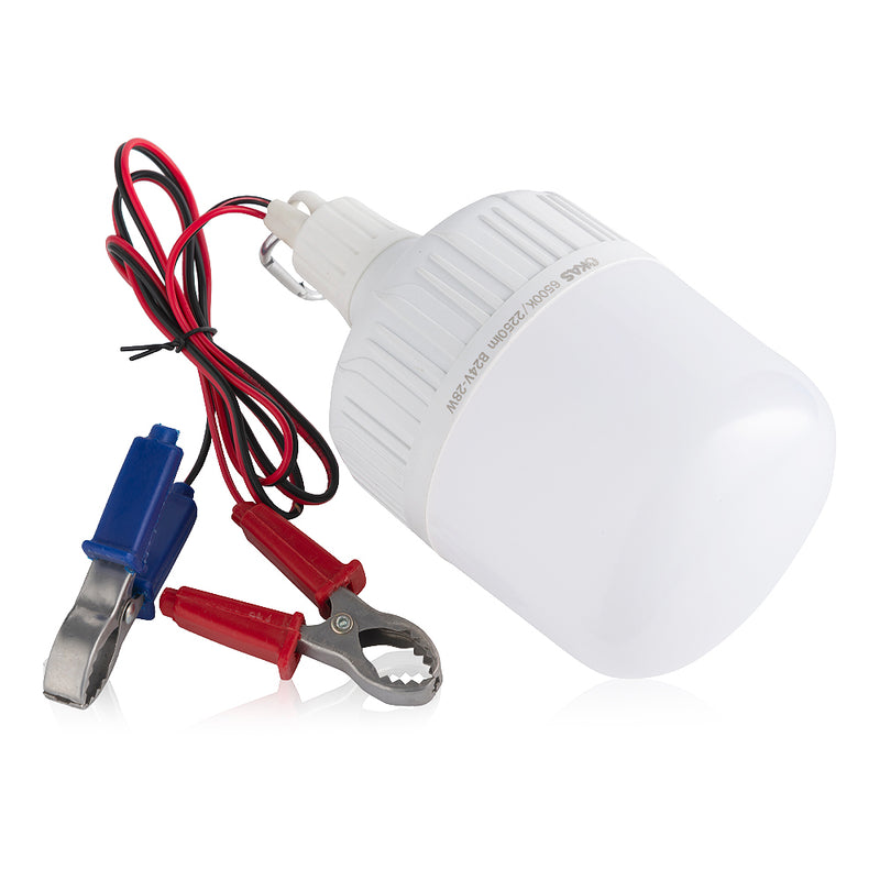 Bóng đèn LED kẹp bình ắc quy 12V SOPOKA, ánh sáng trắng, chống nước, chống côn trùng, dùng cho cắm trại, bán hàng rong, dự phòng mất điện.