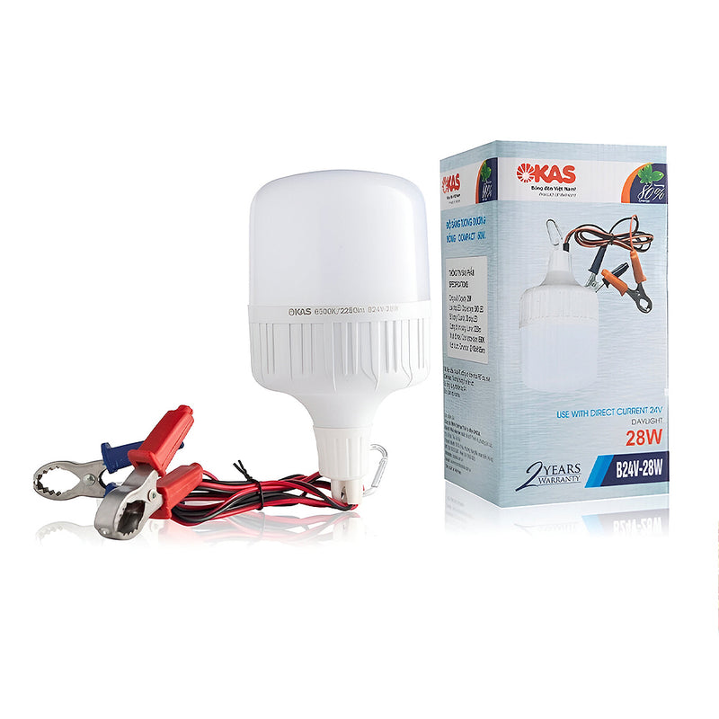 Bóng đèn LED kẹp bình ắc quy 24V SOPOKA công suất 18W 28W, kèm dây dẫn và móc treo tiện lợi, kẹp thép chống gỉ, thiết kế kín nước chống mưa chuyên dụng cho tàu thuyền xe tải.