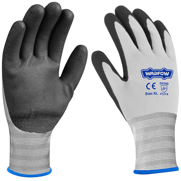 Bộ 12 găng tay bảo hộ phủ Nitri và PU size XL Wadfow WGV2803