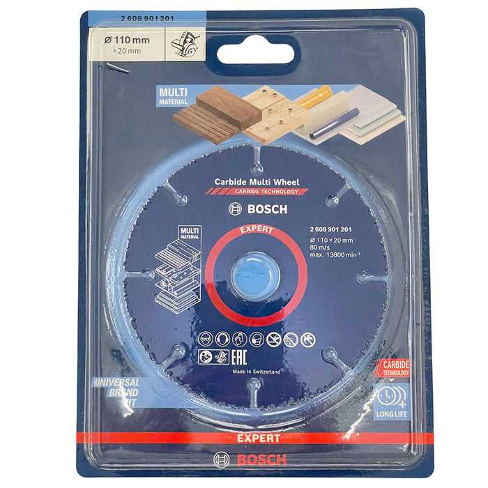 Lưỡi cưa đa năng Bosch đường kính từ 76mm - 125mm, lỗ cốt 10mm - 22,23mm, xuất xứ Thuỵ Sỹ