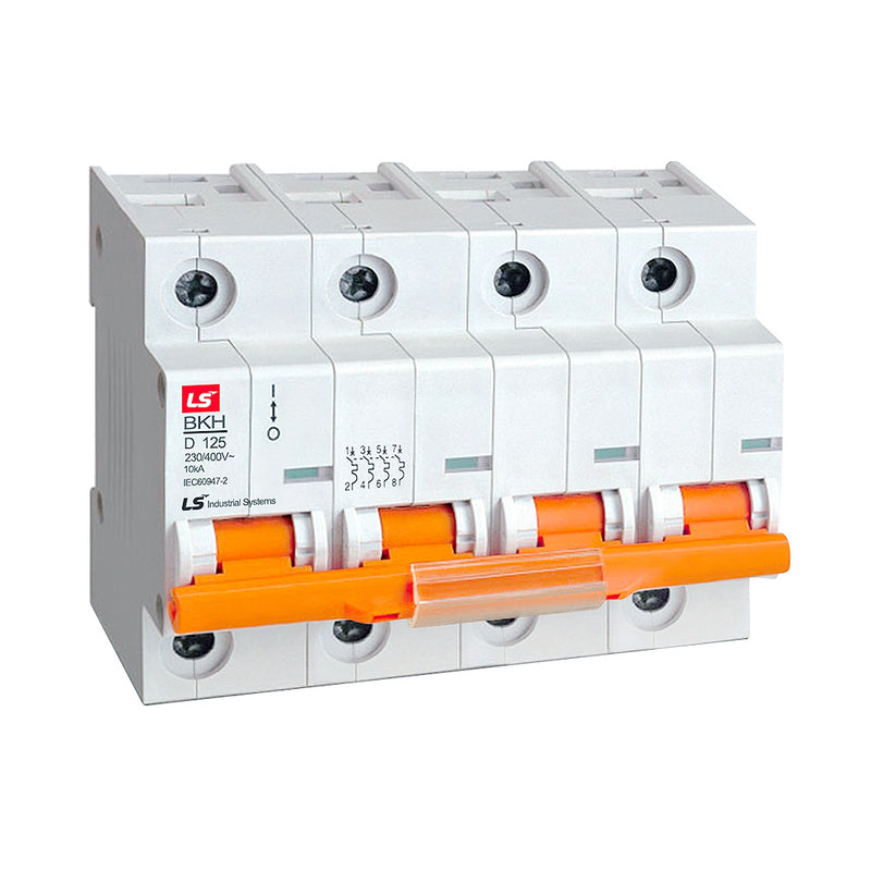 Cầu dao tự động loại tép MCB LS, tải danh định từ 6A ~  125A, dòng cắt 10kA. Tiêu chuẩn quốc tế