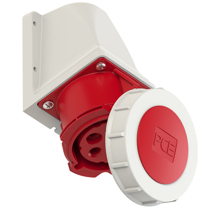 Ổ cắm công nghiệp PCE lắp nổi kiểu L, tải 16A - 32A, 5 cực (3P+N+PE), điện áp 400V, Kín nước tiêu chuẩn IP67