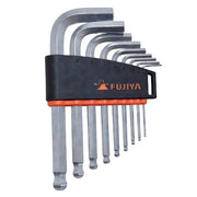 Bộ lục giác đầu bi thân ngắn Fujiya LB130-9S 9 chi tiết 1.5-10mm thép Cr-V chống gỉ