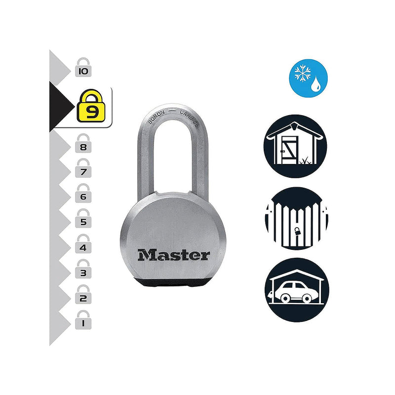 Ổ khóa treo càng dài Master Lock M830DLH cao cấp, thân khóa bằng thép nguyên khối 54mm