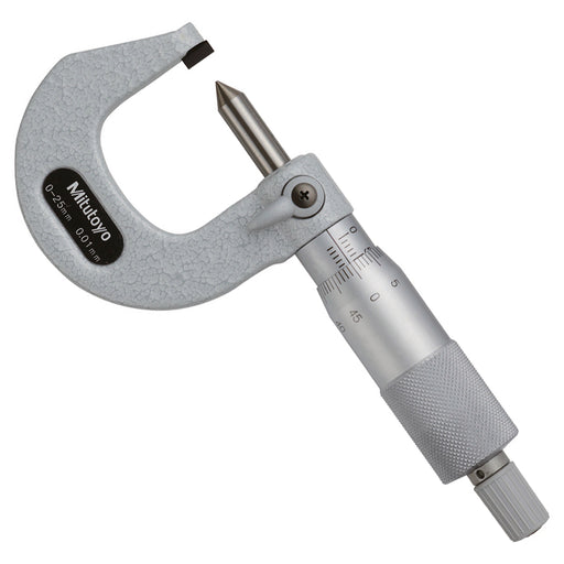 Panme Mitutoyo Series 112 đo chiều cao đầu cốt, thước đo bấm cốt chuyên dụng, 0-25mm, 0.01mm.