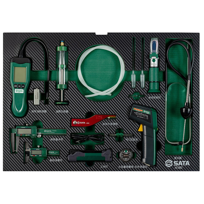 Bộ dụng cụ kiểm tra & bảo dưỡng tinh chỉnh xe ô tô 11 chi tiết SATA AE5962.