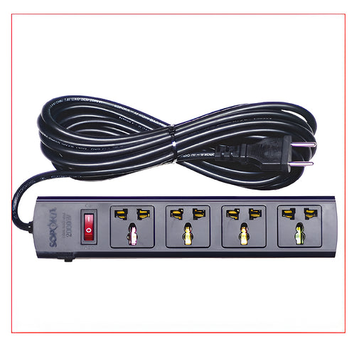 Ổ cắm nối dài SOPOKA 4T đa năng lõi sứ chống cháy 2200W cho gia đình, văn phòng